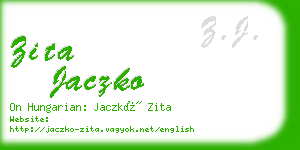 zita jaczko business card